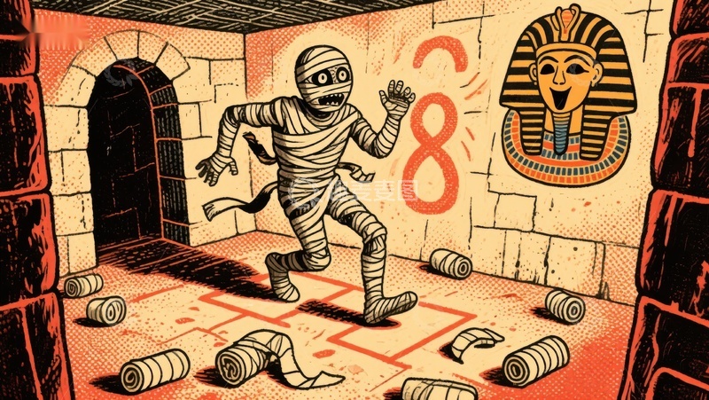 高清大图下载【趣麦麦图】古墓中的木乃伊与数字8