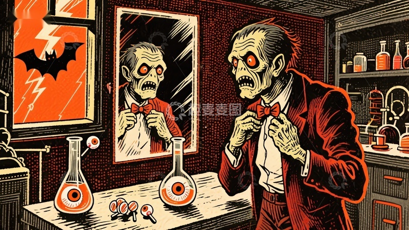高清大图下载【趣麦麦图】实验室中的怪异科学家