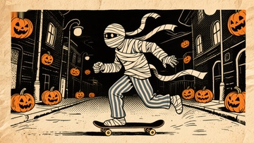 木乃伊滑板夜行