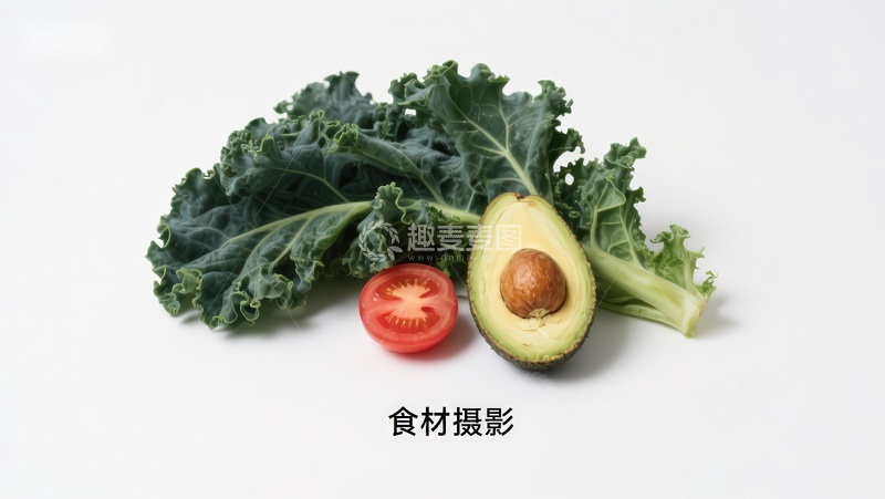 高清大图下载【趣麦麦图】食材摄影：羽衣甘蓝与牛油果