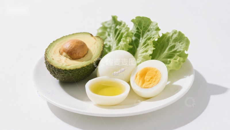 高清大图下载【趣麦麦图】牛油果鸡蛋沙拉食材