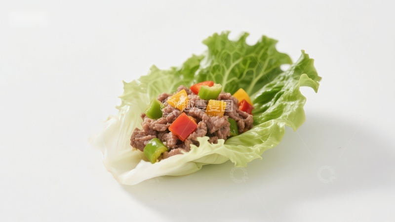 高清大图下载【趣麦麦图】生菜包裹牛肉蔬菜卷