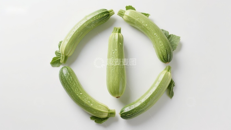 高清大图下载【趣麦麦图】五根西葫芦排列成圆形