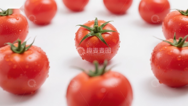 高清大图下载【趣麦麦图】-新鲜樱桃番茄特写