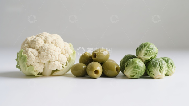 高清大图下载【趣麦麦图】花椰菜橄榄抱子甘蓝静物