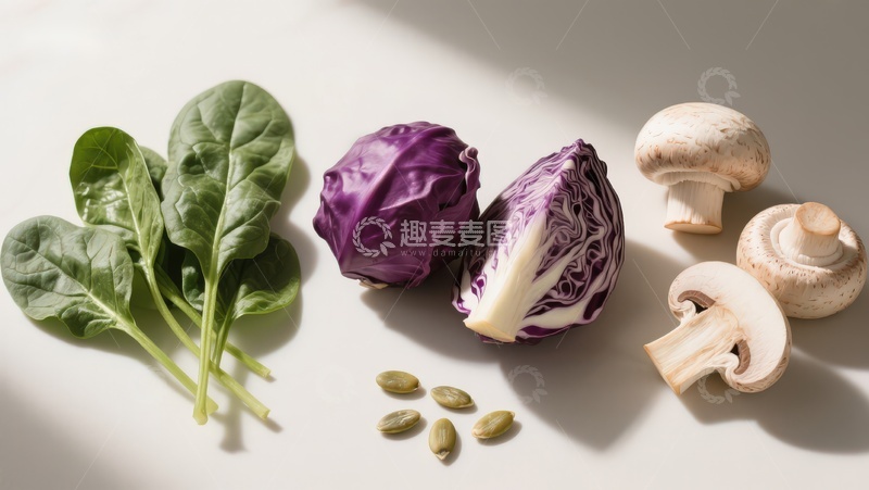 高清大图下载【趣麦麦图】新鲜蔬菜与菌菇静物摆拍