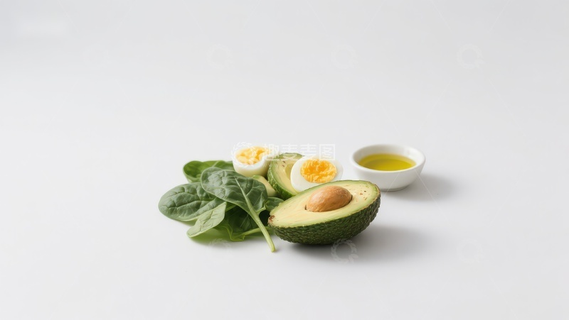 高清大图下载【趣麦麦图】牛油果鸡蛋与菠菜组合