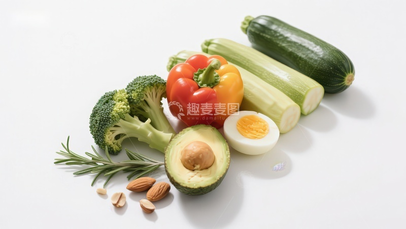 高清大图下载【趣麦麦图】新鲜蔬菜水果与坚果组合