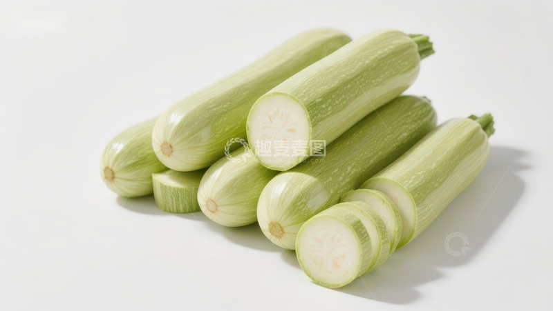 高清大图下载【趣麦麦图】新鲜西葫芦堆叠展示