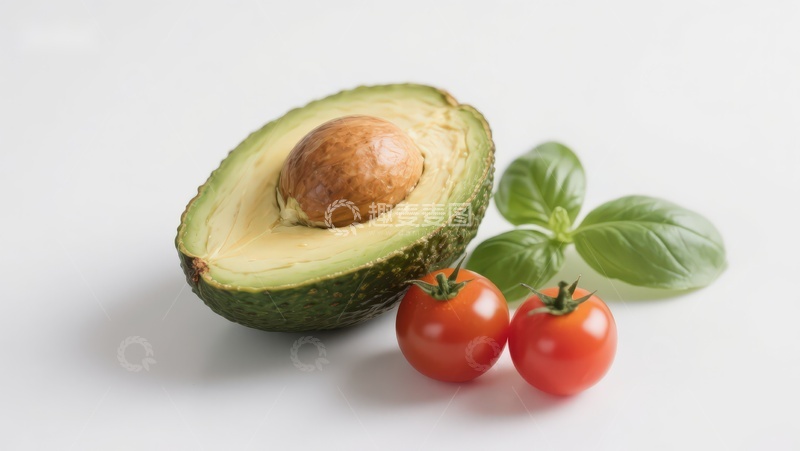 高清大图下载【趣麦麦图】牛油果樱桃番茄与罗勒