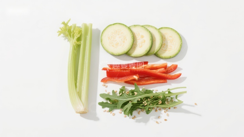 高清大图下载【趣麦麦图】新鲜蔬菜切片摆盘