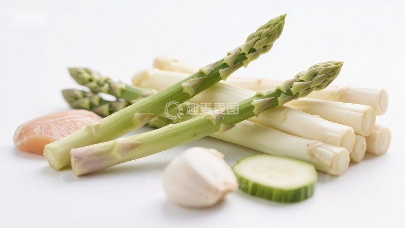 高清大图下载【趣麦麦图】新鲜芦笋与配菜食材