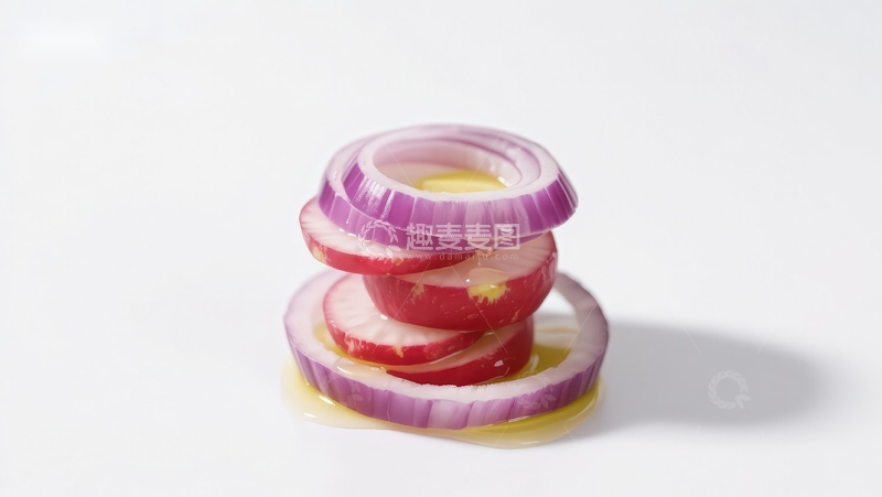 高清大图下载【趣麦麦图】洋葱番茄片堆叠特写