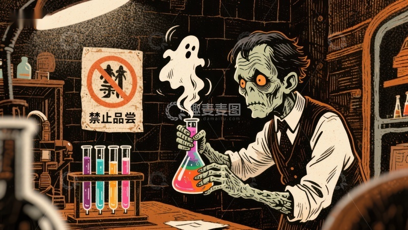 高清大图下载【趣麦麦图】-实验室中的怪异实验