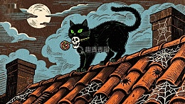 屋顶上的黑猫与骷髅棒棒糖