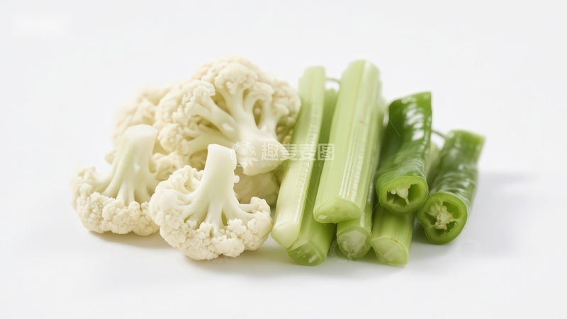 高清大图下载【趣麦麦图】花椰菜与芹菜青椒组合