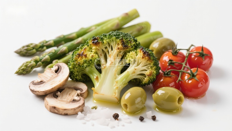 高清大图下载【趣麦麦图】新鲜蔬菜与菌类食材组合