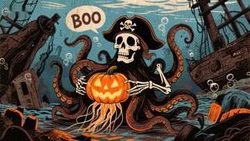 骷髅海盗与南瓜灯的海底奇遇