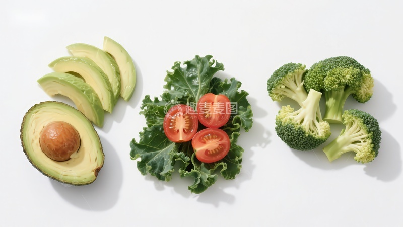 高清大图下载【趣麦麦图】新鲜蔬菜与牛油果摆盘