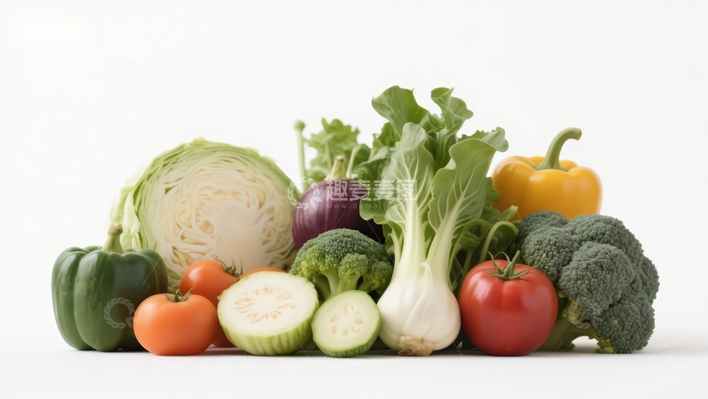 高清大图下载【趣麦麦图】新鲜蔬菜组合展示