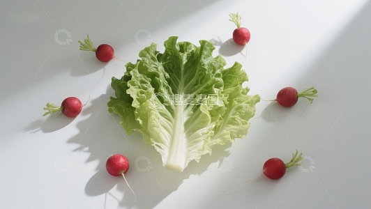 生菜与小萝卜静物摆拍