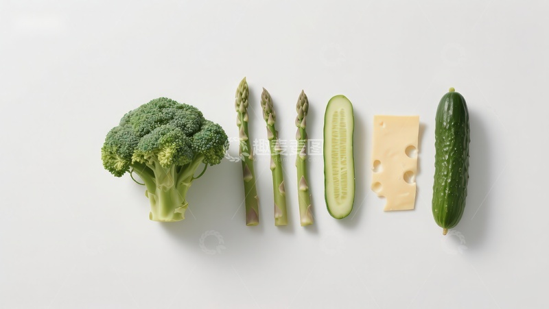 高清大图下载【趣麦麦图】蔬菜与奶酪排列展示