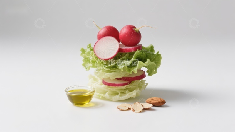 高清大图下载【趣麦麦图】新鲜蔬菜与橄榄油摆盘