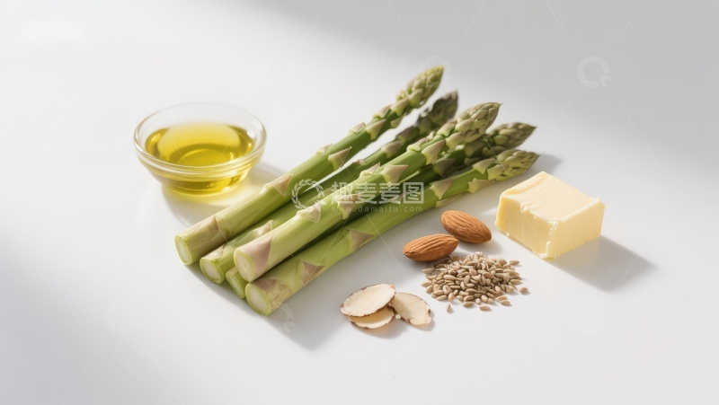 高清大图下载【趣麦麦图】芦笋与坚果食材组合