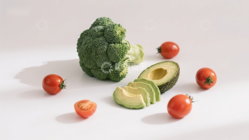 高清大图下载【趣麦麦图】新鲜蔬菜与牛油果摆拍