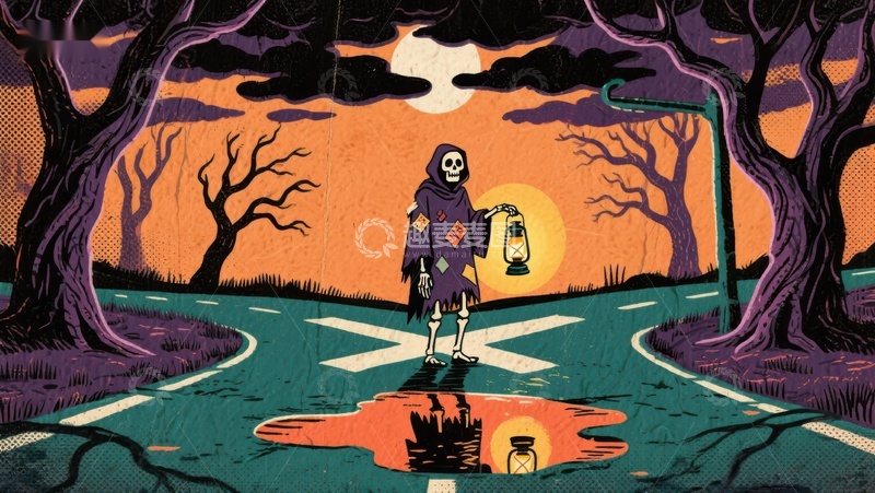 高清大图下载【趣麦麦图】幽灵行者在黄昏森林