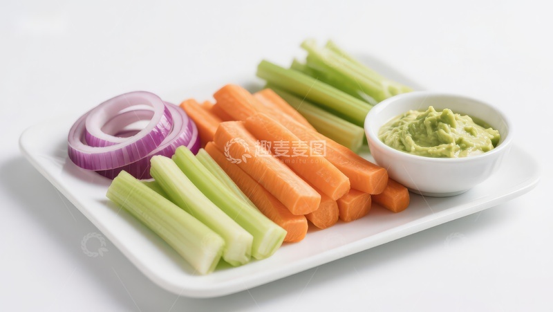 高清大图下载【趣麦麦图】蔬菜拼盘配蘸酱