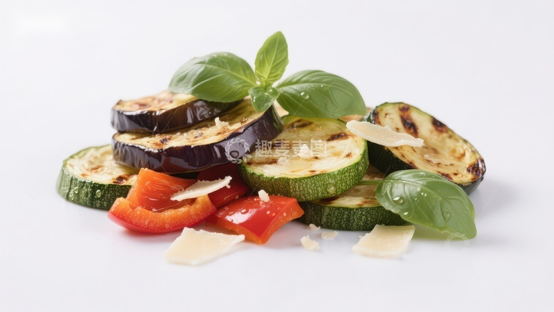 高清大图下载【趣麦麦图】烤蔬菜配香草和奶酪