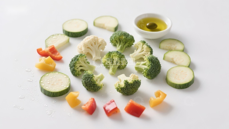高清大图下载【趣麦麦图】新鲜蔬菜切片摆盘