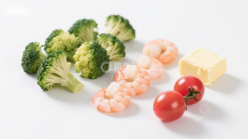 高清大图下载【趣麦麦图】新鲜蔬菜虾仁与黄油