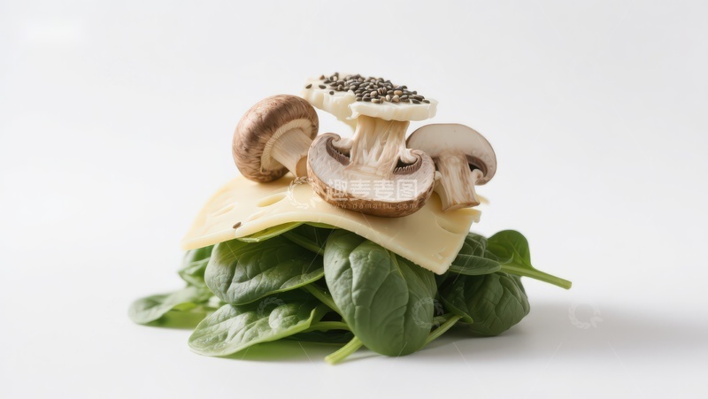 高清大图下载【趣麦麦图】新鲜蔬菜与菌菇叠放