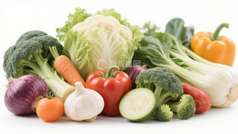 高清大图下载【趣麦麦图】新鲜蔬菜组合展示