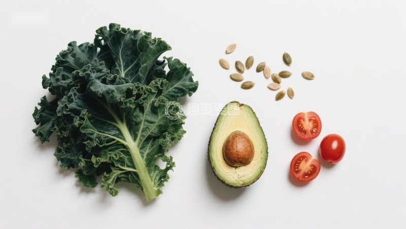 高清大图下载【趣麦麦图】新鲜蔬菜与坚果的静物组合