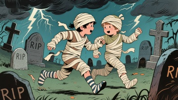 墓地中的木乃伊追逐