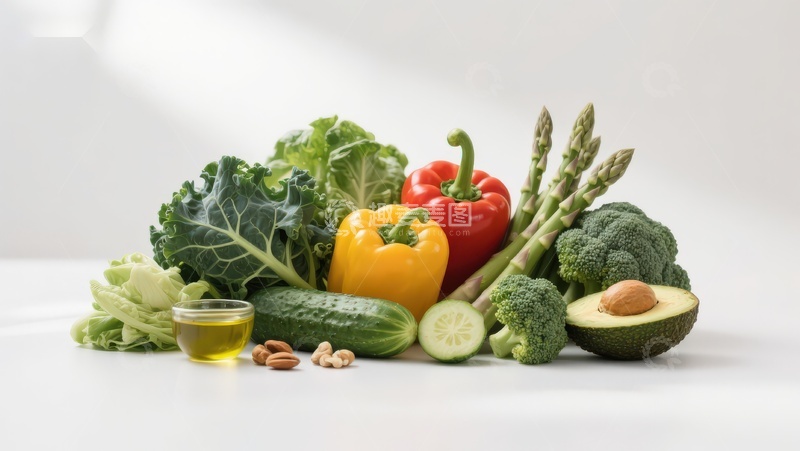 高清大图下载【趣麦麦图】新鲜蔬菜与健康食材组合