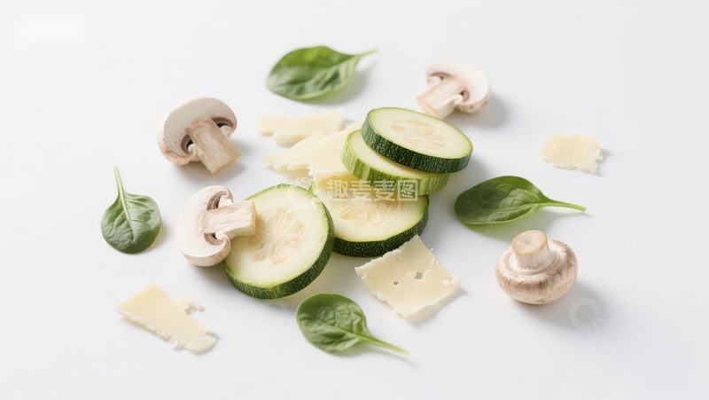 高清大图下载【趣麦麦图】新鲜蔬菜与奶酪食材组合