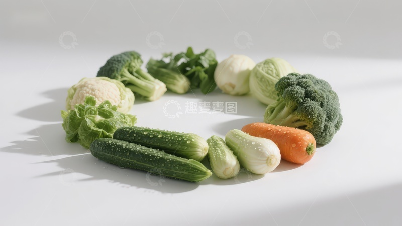 高清大图下载【趣麦麦图】新鲜蔬菜环绕排列