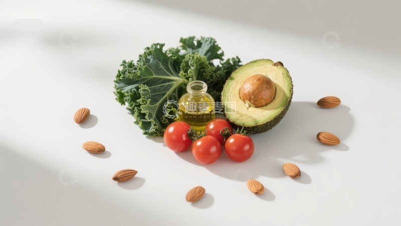 高清大图下载【趣麦麦图】新鲜蔬果与坚果摆拍