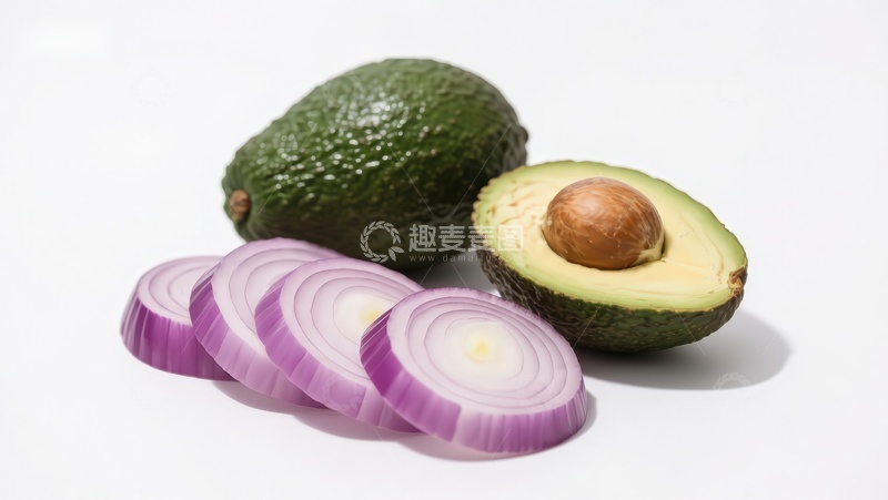 高清大图下载【趣麦麦图】牛油果与红洋葱切片