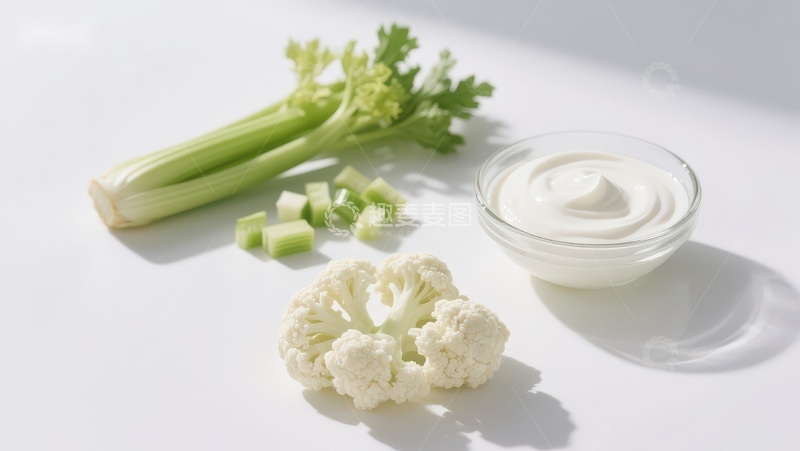 高清大图下载【趣麦麦图】蔬菜与酸奶酱摆拍