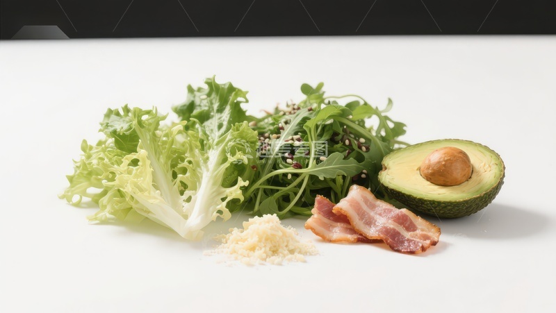 高清大图下载【趣麦麦图】新鲜蔬菜与培根食材组合