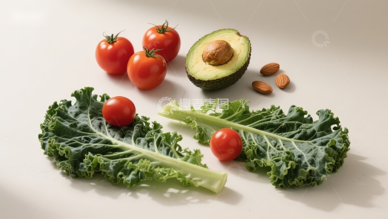 高清大图下载【趣麦麦图】新鲜蔬菜与坚果摆拍