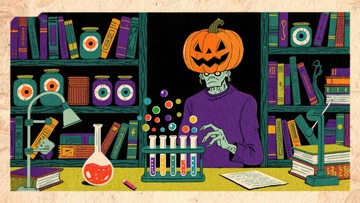 南瓜头科学家在实验室中研究