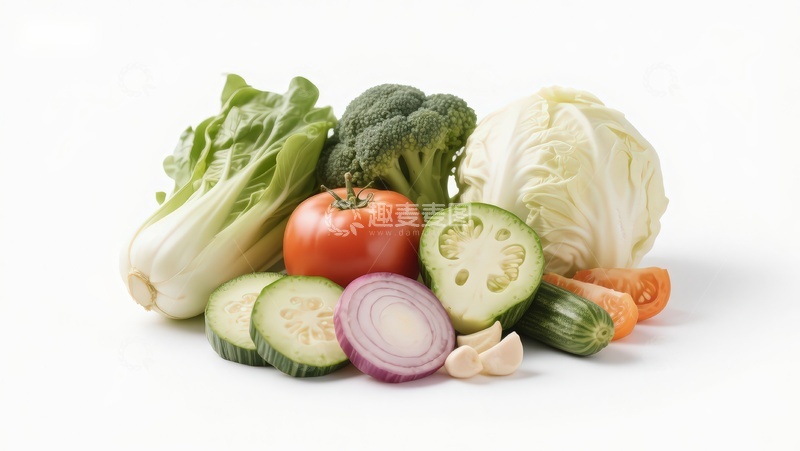 高清大图下载【趣麦麦图】新鲜蔬菜组合展示