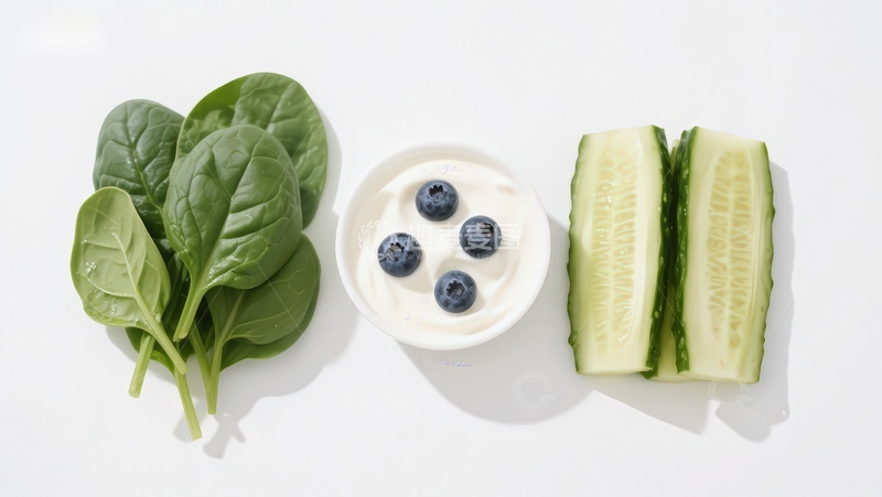 高清大图下载【趣麦麦图】新鲜蔬果与酸奶组合