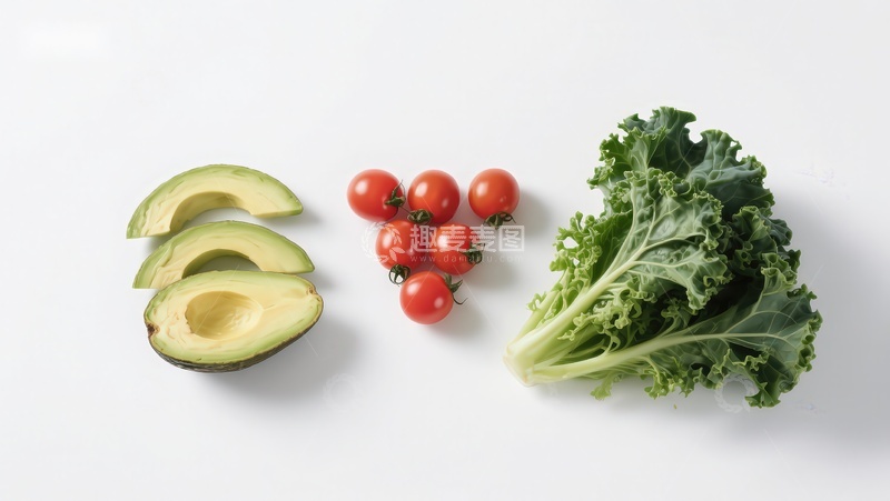 高清大图下载【趣麦麦图】新鲜蔬菜与牛油果切片